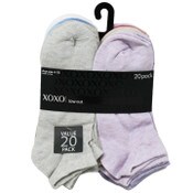 Wholesale - 20pk LADIES BLK XOXO LOW CUT NC SOCKS SIZE 4-10 C/P 48, UPC: 662239101905